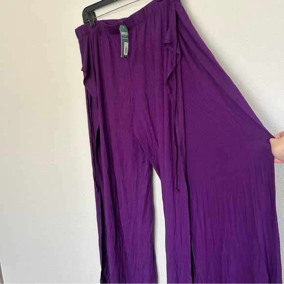 💜 XXL Earthbound Trading Co. Wide Leg Wrap Pants Open Slit Sides - Picture 6 of 7